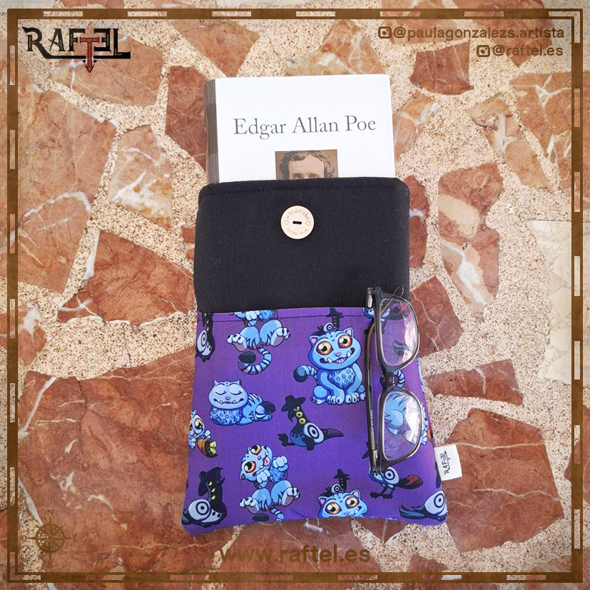 Funda de libro grande Derpy y Sussie morada