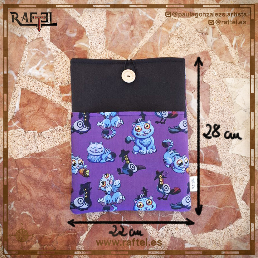 Funda de libro grande Derpy y Sussie morada