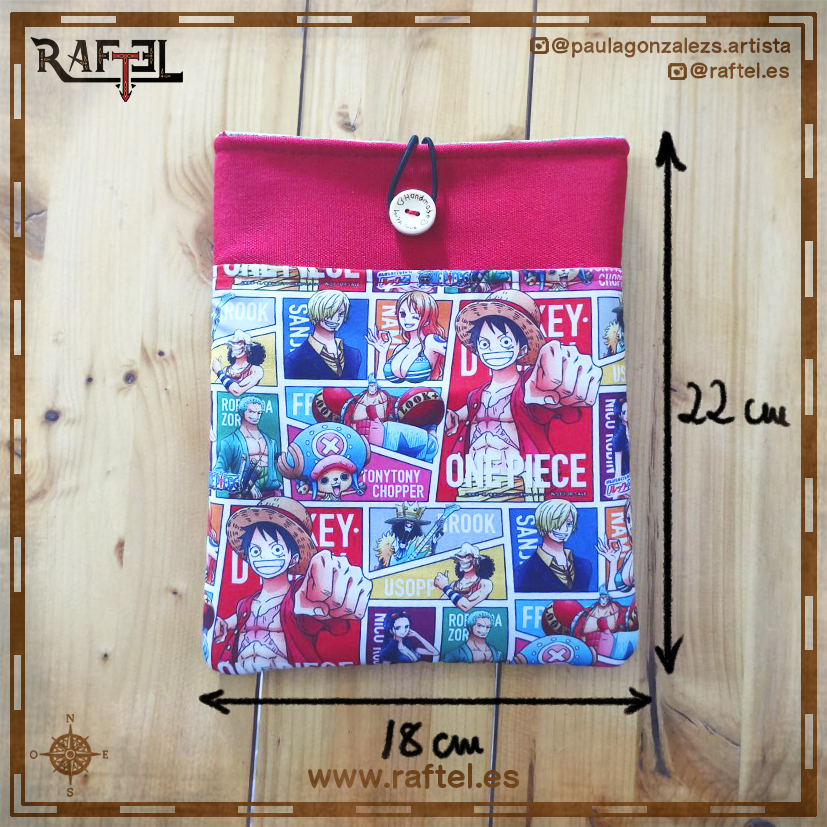Funda de libro pequeña One piece roja