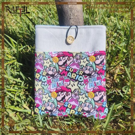 Funda de libro pequeña Super Mario blanca
