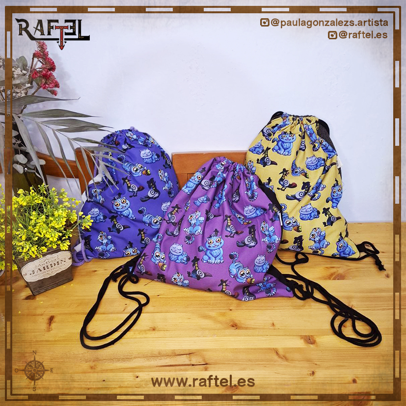 Mochila de cuerdas Derpy y Sussie azul