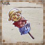 Pegatina Luffy dango