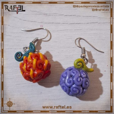 Pendientes Gomu gomu y Mera mera no mi
