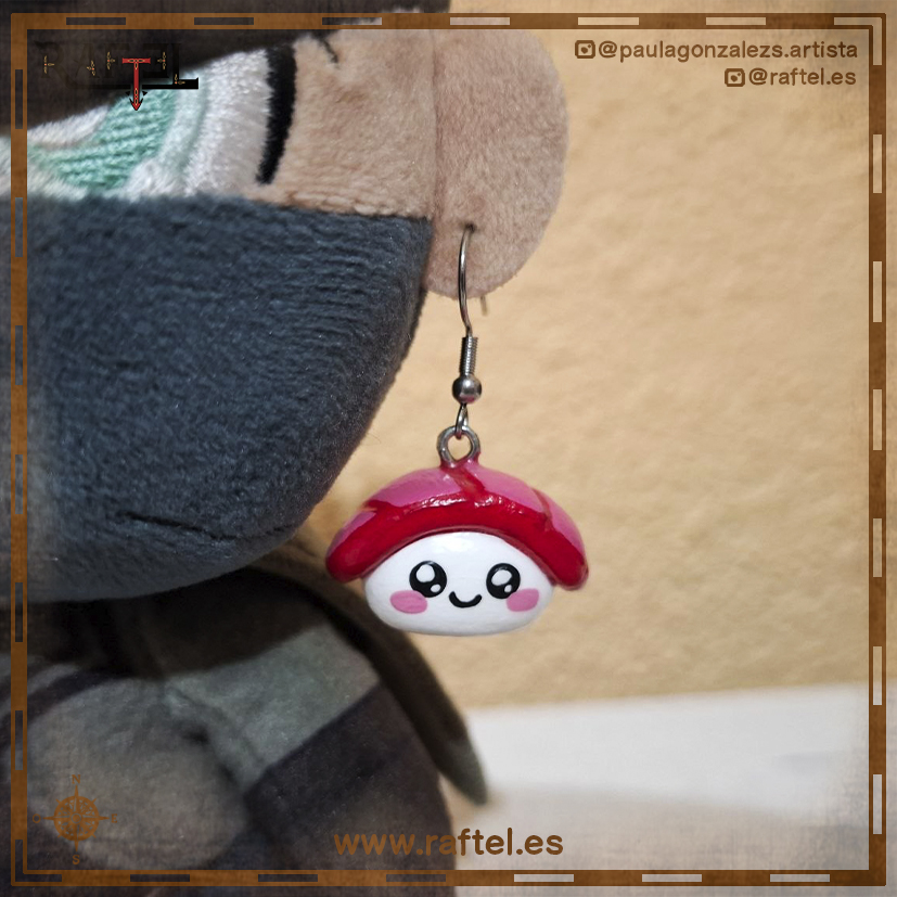 Pendientes Nigiri atún L con carita