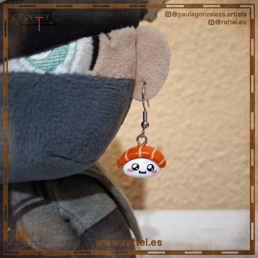 Pendientes Nigiri Salmón M con carita
