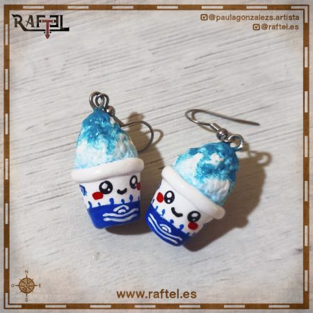 Pendientes Kakigori tropicales con carita