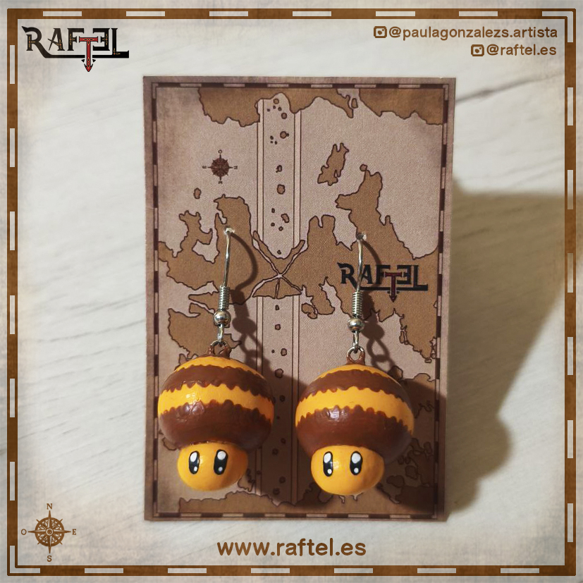 Pendientes Champiñones abeja