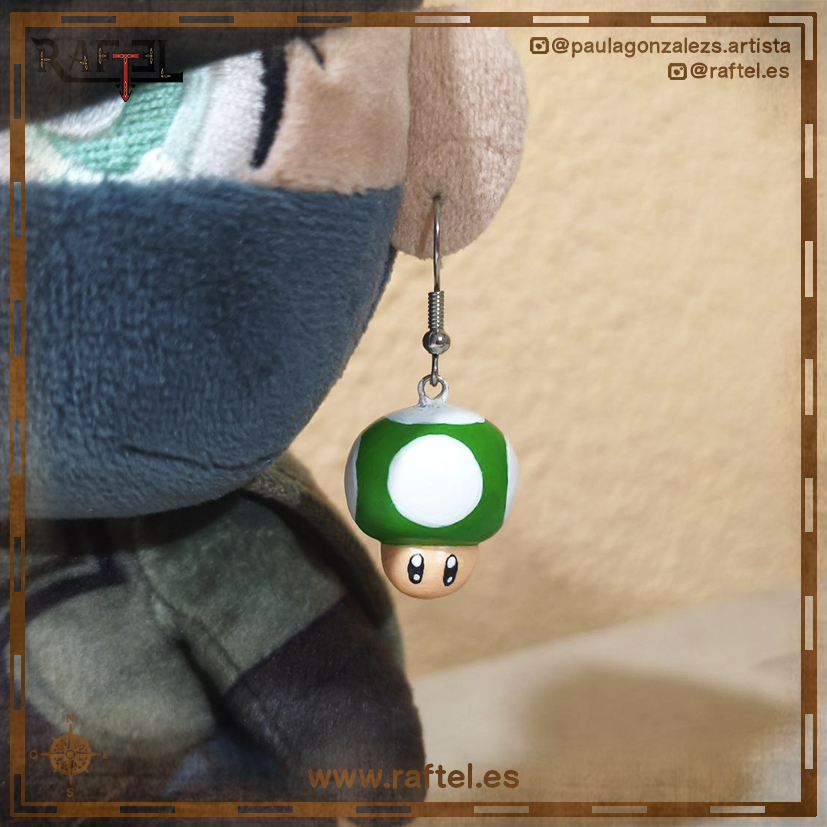 Pendientes Champiñones rojo y verde