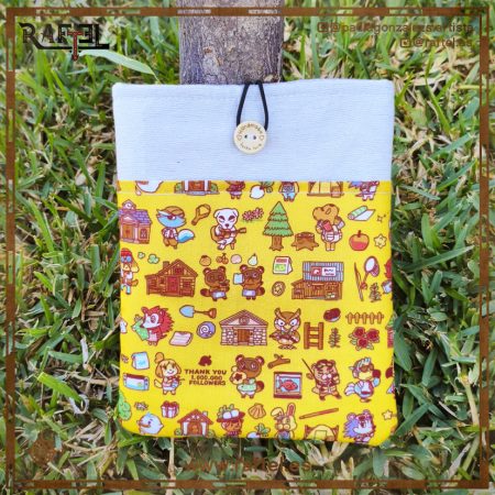 Funda de libro pequeña Animal crossing amarilla