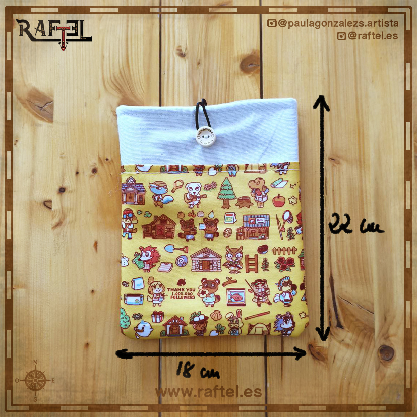 Funda de libro pequeña Animal crossing amarilla