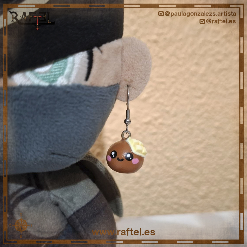 Pendientes Mochi chocolate con carita