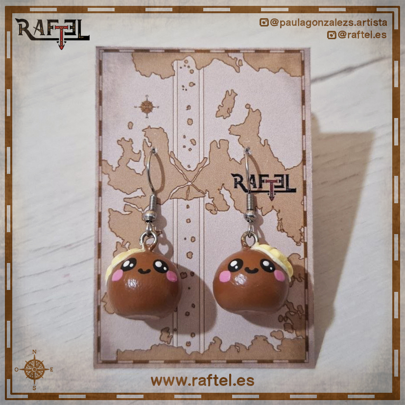 Pendientes Mochi chocolate con carita