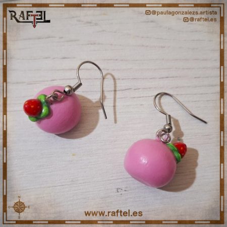 Pendientes Mochi fresa