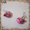 Pendientes Mochi fresa con carita
