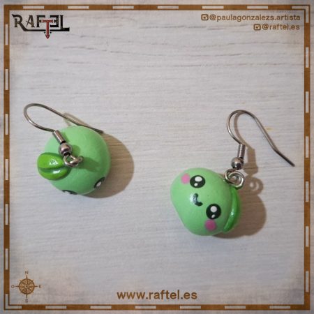 Pendientes Mochi matcha con carita