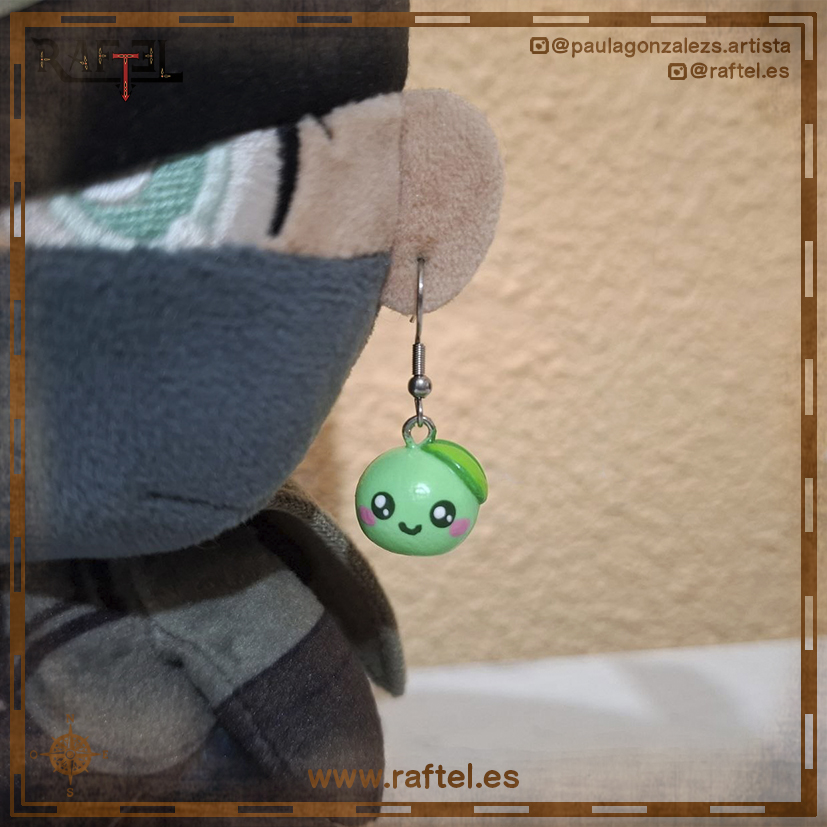 Pendientes Mochi matcha con carita