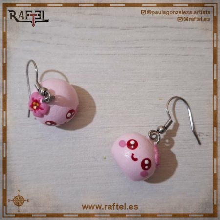 Pendientes Mochi sakura con carita