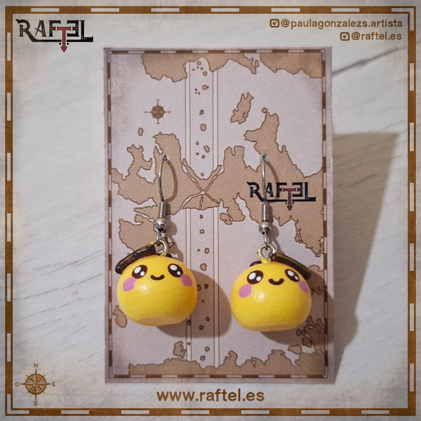 Pendientes Mochi vainilla con carita