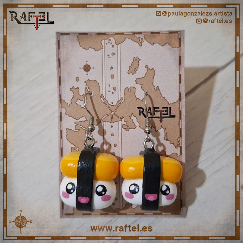 Pendientes Nigiri tamago L con carita