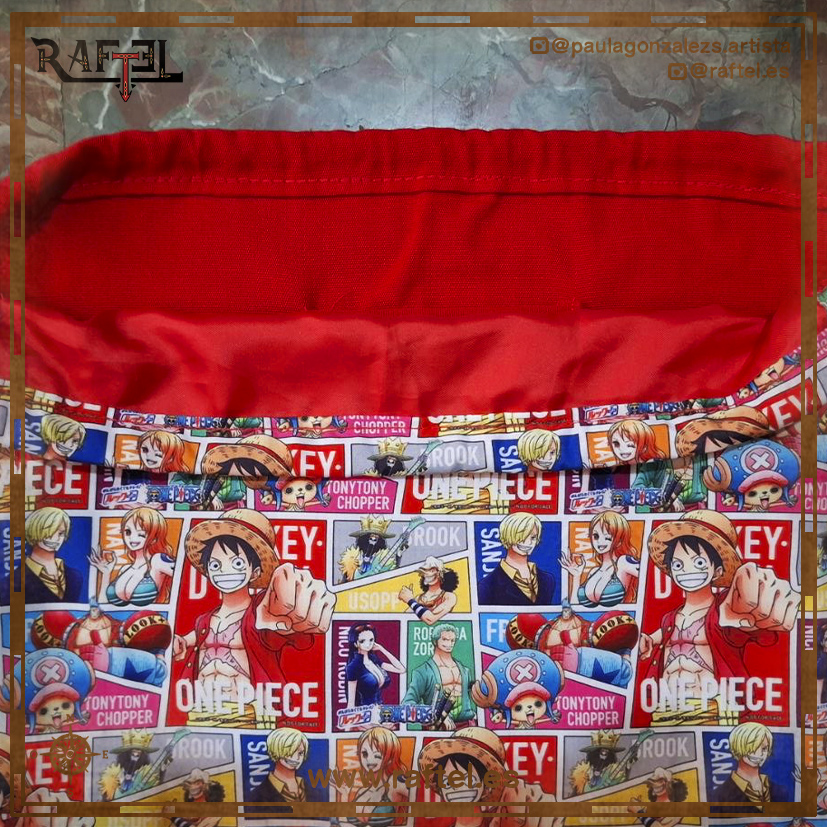 Mochila de cuerdas One piece roja