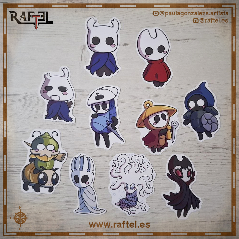 Pack de pegatinas Hollow knight y Silksong