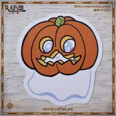 Pegatina Fantasmita disfrazado de calabaza