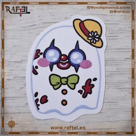 Pegatina Fantasmita disfrazado de payaso