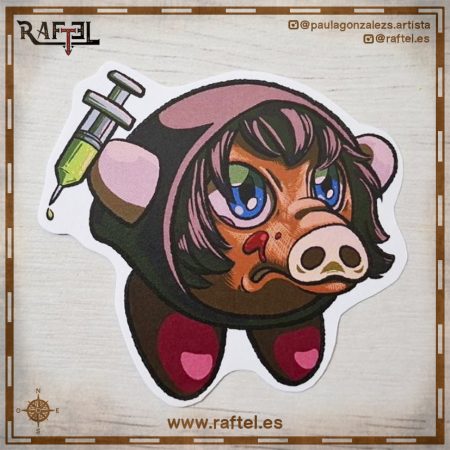 Pegatina Kirby asesina - Kirby Pigface